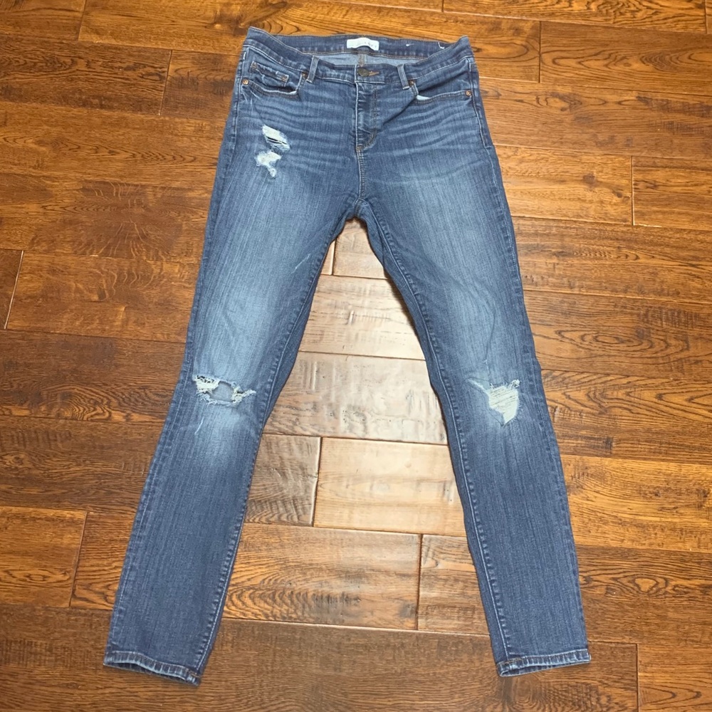 ANN TAYLOR LOFT Modern Skinny Ripped Jeans